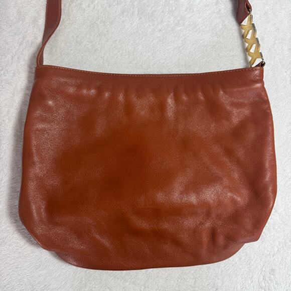 Paloma Picasso Vintage Tan/Brown Leather Bucket Shoulder Bag - Made in Italy - Picture 3 of 11